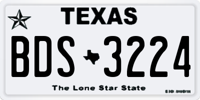 TX license plate BDS3224