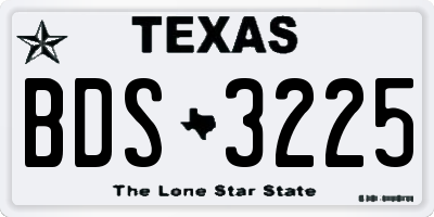 TX license plate BDS3225
