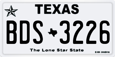 TX license plate BDS3226