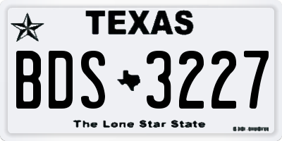 TX license plate BDS3227