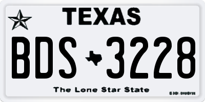 TX license plate BDS3228