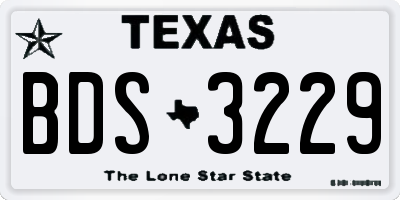 TX license plate BDS3229