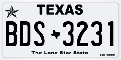 TX license plate BDS3231