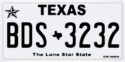 TX license plate BDS3232