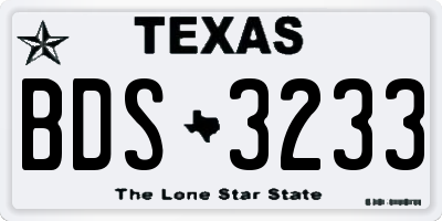 TX license plate BDS3233