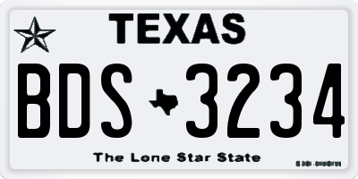 TX license plate BDS3234