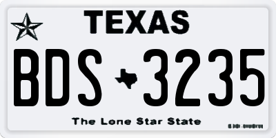 TX license plate BDS3235