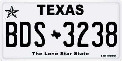 TX license plate BDS3238