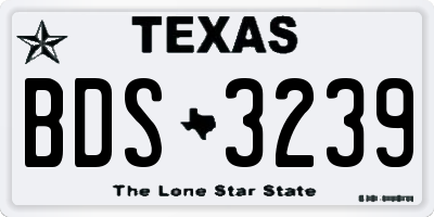 TX license plate BDS3239