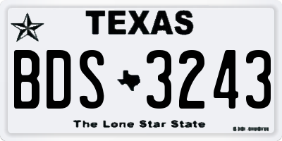 TX license plate BDS3243