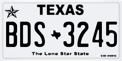 TX license plate BDS3245
