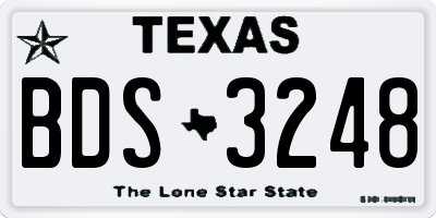 TX license plate BDS3248
