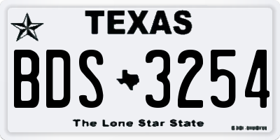 TX license plate BDS3254