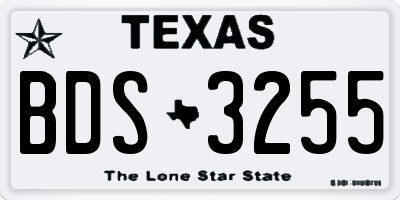 TX license plate BDS3255