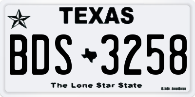 TX license plate BDS3258