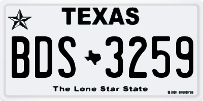 TX license plate BDS3259