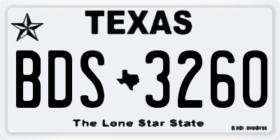 TX license plate BDS3260