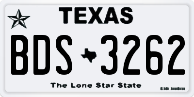 TX license plate BDS3262