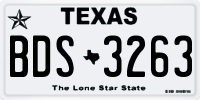 TX license plate BDS3263