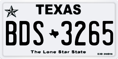 TX license plate BDS3265