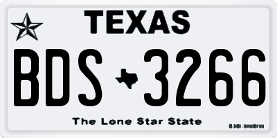 TX license plate BDS3266
