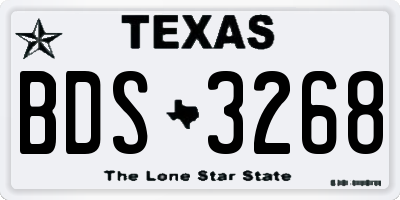 TX license plate BDS3268
