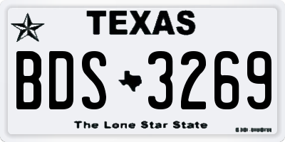 TX license plate BDS3269