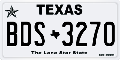TX license plate BDS3270