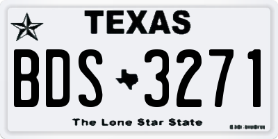 TX license plate BDS3271