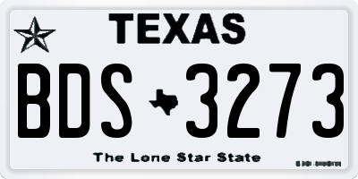 TX license plate BDS3273