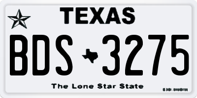 TX license plate BDS3275