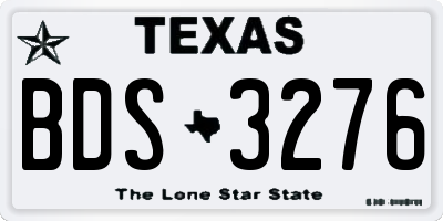 TX license plate BDS3276