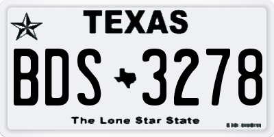TX license plate BDS3278