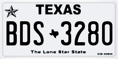 TX license plate BDS3280