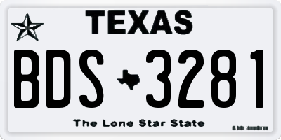 TX license plate BDS3281