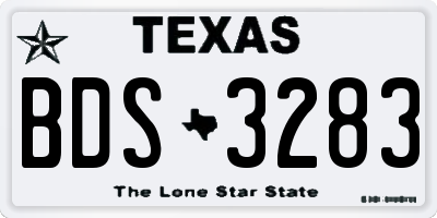 TX license plate BDS3283