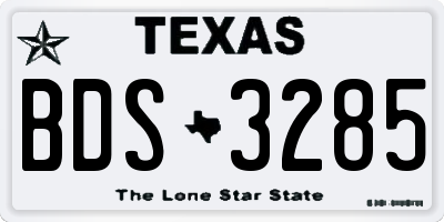 TX license plate BDS3285