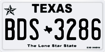 TX license plate BDS3286