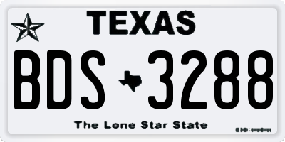 TX license plate BDS3288