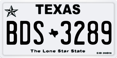 TX license plate BDS3289