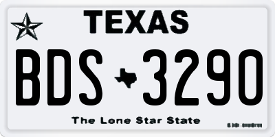 TX license plate BDS3290