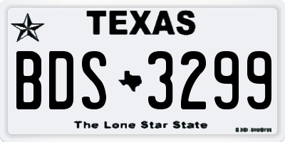 TX license plate BDS3299