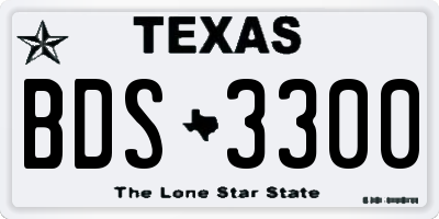 TX license plate BDS3300