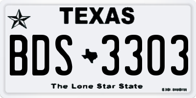 TX license plate BDS3303