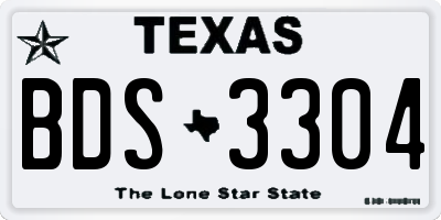 TX license plate BDS3304
