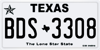 TX license plate BDS3308
