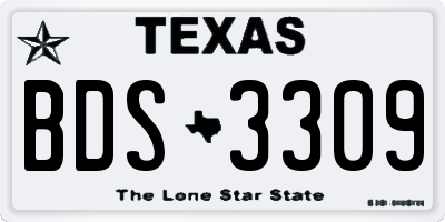 TX license plate BDS3309