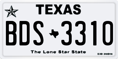 TX license plate BDS3310