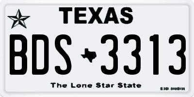 TX license plate BDS3313