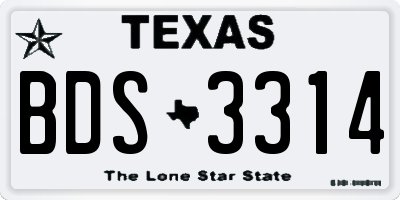 TX license plate BDS3314